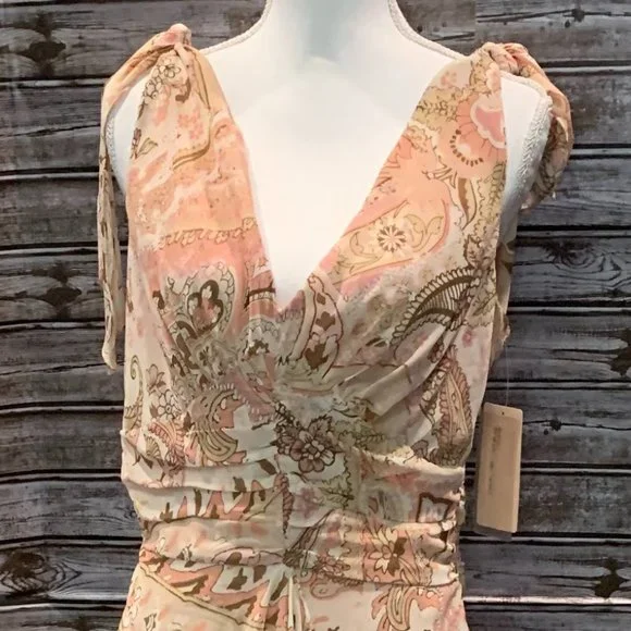 BANDOLINO Peach Blossom Layered Hi Low Dress NWT - Picture 3 of 13